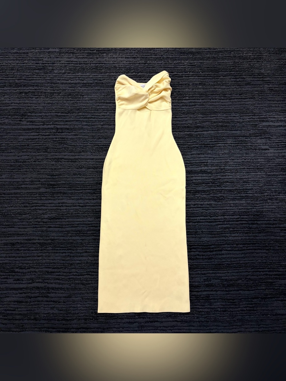 SNDYS Maia Bodycon Knit Cutout Strapless Midi Dress
